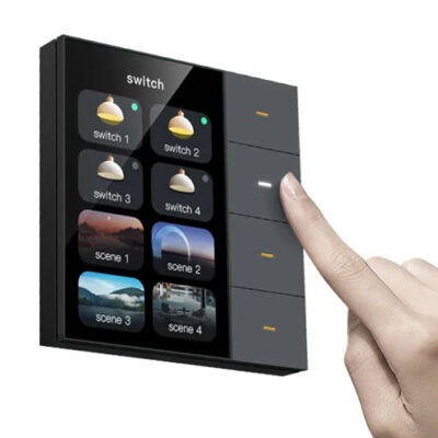 Hawkvision Smart Home touch panel with built-in 4 gang switch